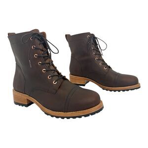 Patina Footwear Womens Size 10 Brown Leather Lace Up Combat Boots